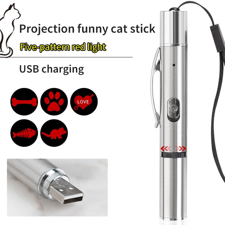 Laser Sight Pointer Projection Cat toy USB Charging  Interactive Cat toy